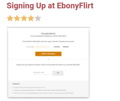 Sign up Process Ebonyflirt
